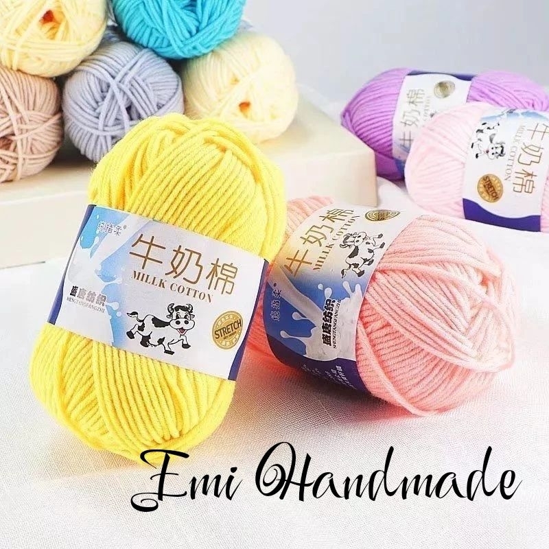 Len milk bò 50g mềm mịn, tơi xốp, nhiều màu dành cho người mới bắt đầu học đan móc khăn áo, thú bông (bảng 2 từ 51-92)