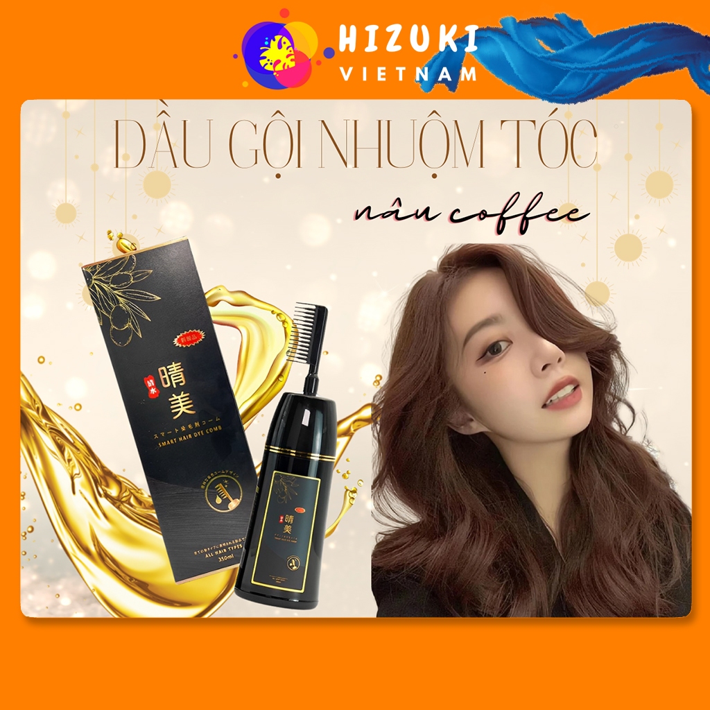 Dầu gội Komi Nhật Bản thảo dược thiên nhiên dạng lược chai 350ml giúp thay đổi màu tóc chỉ sau 30 phút gội