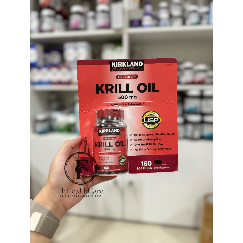 Dầu nhuyễn thể Kirkland Krill Oil 500mg 160 viên chính hãng Mỹ | Shopee ...