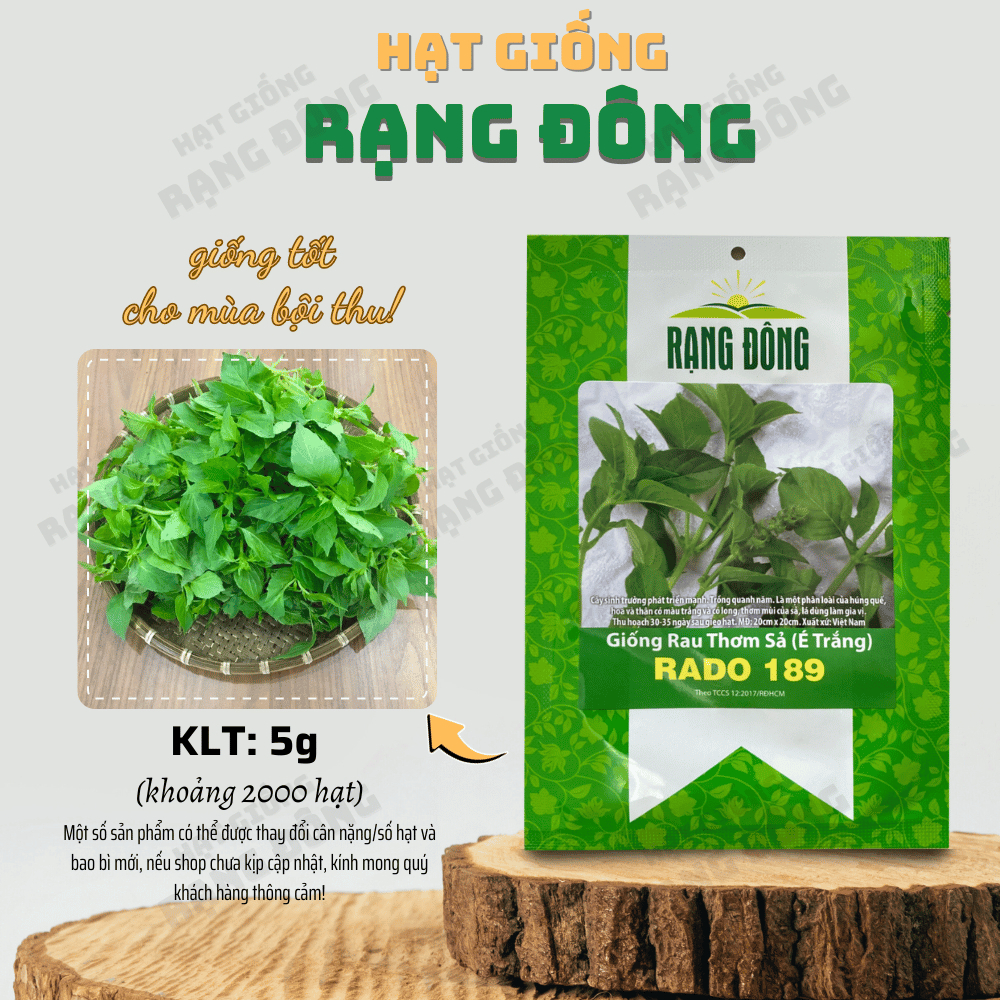 Hạt giống Rau Thơm Sả (É Trắng) Rado 189 (5g~2000 hạt) sinh trưởng khỏe ...