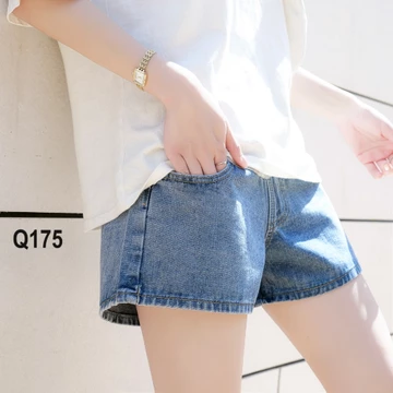 Quần đùi bầu Jean kiểu dáng basic, quần short bầu dễ phối đồ dành cho mẹ bầu-Q175