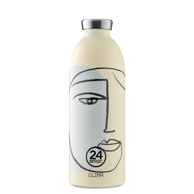 Ảnh Bình giữ nhiệt chân không 24Bottles Clima họa tiết White Calypso chất liệu thép không gỉ 2