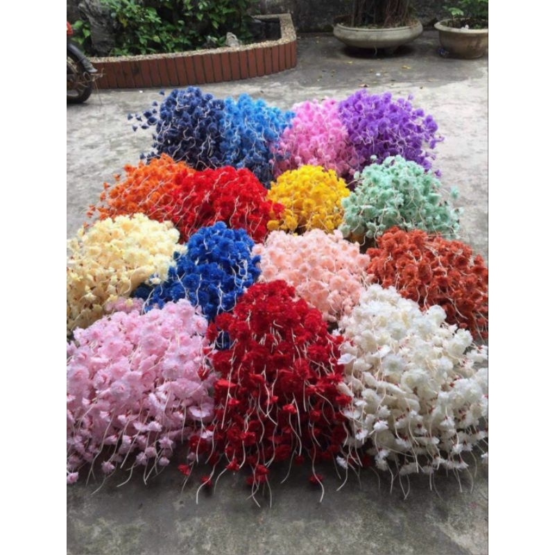 Cành hoa giả đào râu trang trí, decor Tết | Shopee Việt Nam