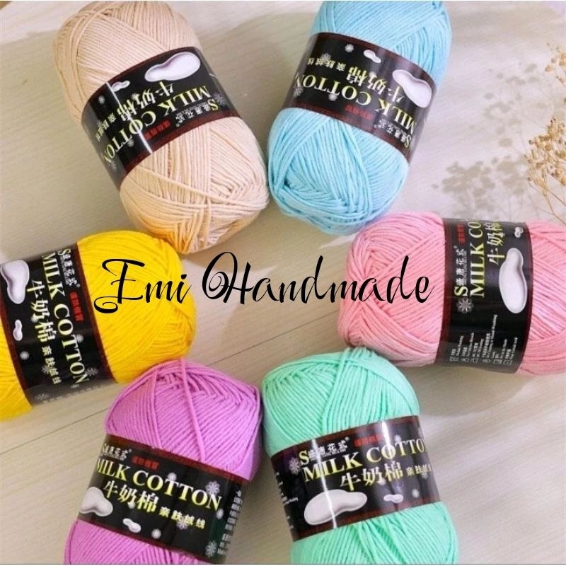Len milk cotton 125g loại 1 se tròn, săn chắc, đan móc khăn, áo, túi xách, thú bông cho bé (bảng 2 từ 51-103)