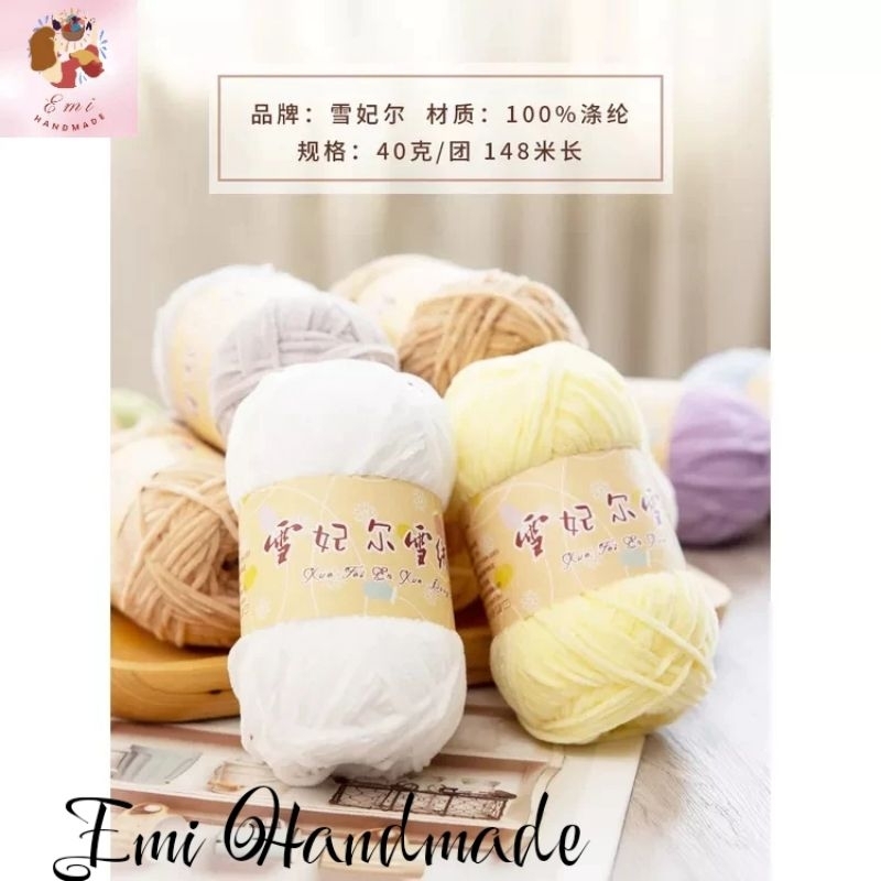 Len nhung 2mm - sợi len có độ óng siêu đẹp đan móc thú bông, khăn, áo, váy siêu mềm mịn, không rụng lông