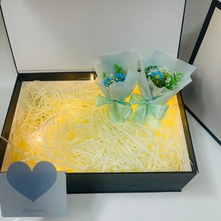(30*20*11cm) Hộp quà tặng Gift Fou You kèm phụ kiện hoa nhí, gấu, đèn led, phụ kiện sang trọng