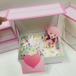 (JUST) Hộp túi quà xinh xắn kèm phụ kiện bó hoa nhí, gấu bông nhiều màu , quà tặng sinh nhật, valentine ý nghĩa