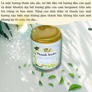 Nến Thơm Phòng Không Khói - Nến Thơm Handmade Hương Thanh Xuân Sáp Thực Vật Lành Tính - Nến Thơm Quà Tặng - Cát Candle