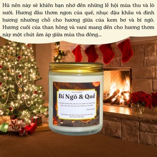 Nến Thơm Phòng Không Khói - Nến Thơm Handmade Hương Bí Ngô & Quế Sáp Thực Vật Lành Tính - Nến Thơm Quà Tặng - Cát Candle