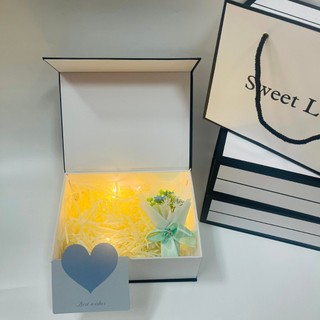 (SWL) Hộp túi quà xinh xắn kèm phụ kiện bó hoa nhí, gấu bông nhiều màu , quà tặng sinh nhật, valentine ý nghĩa