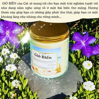 Nến Thơm Phòng Không Khói - Nến Thơm Handmade Gió Biển Sáp Thực Vật Lành Tính - Nến Thơm Quà Tặng - Cát Candle