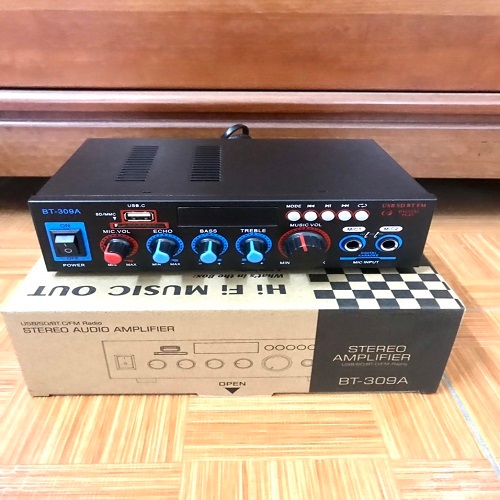 Âm ly mini bluetooth karaoke chạy điện 12v/220v BT-309a hàng trung ương ...
