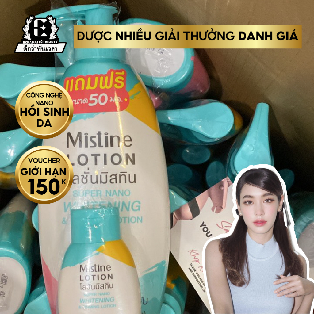[Mua 1 tặng 1 ] Sữa dưỡng thể MISTINE  hàng nội địa Thái siêu nano giúp trắng da se khít lỗ chân lông Ekkamai Beauty