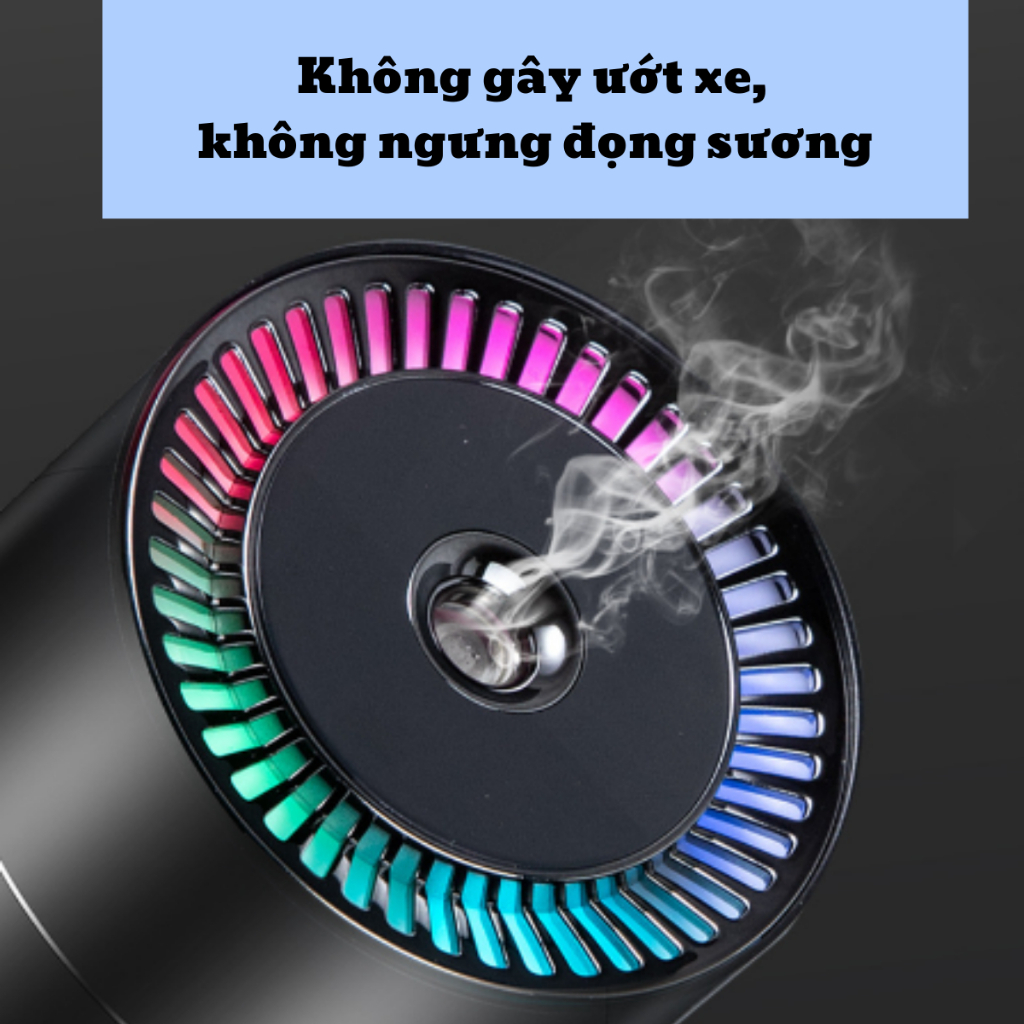 Máy xông tán tinh dầu OMINO 2 chế độ phun sương khử mùi ô tô, bàn làm việc có đèn led [Tặng tinh dầu]