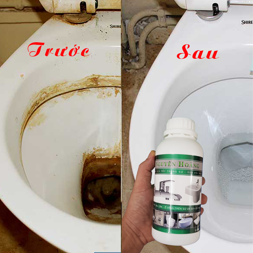 [Loại mạnh nhất] Tẩy bồn sứ, sen vòi inox, bồn nhựa, gạch men Nguyên Hoàng. Chai 500ml