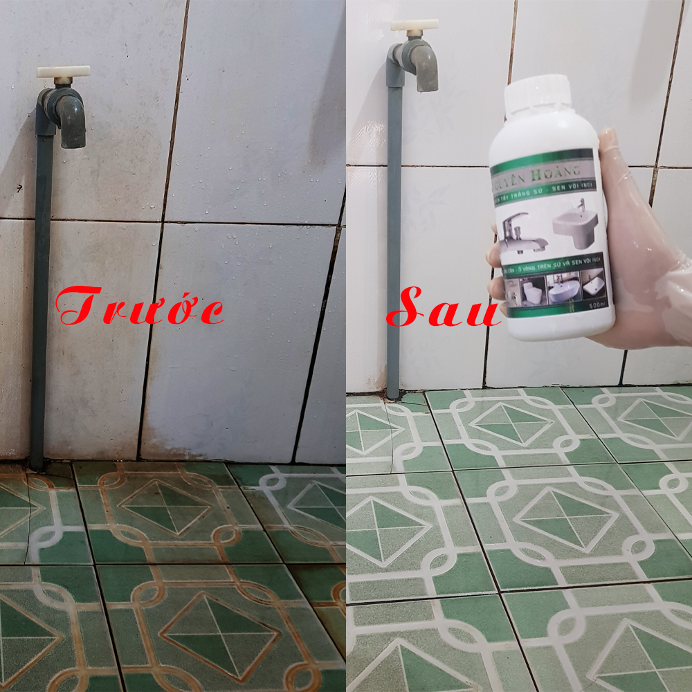 [Loại mạnh nhất] Tẩy bồn sứ, sen vòi inox, bồn nhựa, gạch men Nguyên Hoàng. Chai 500ml