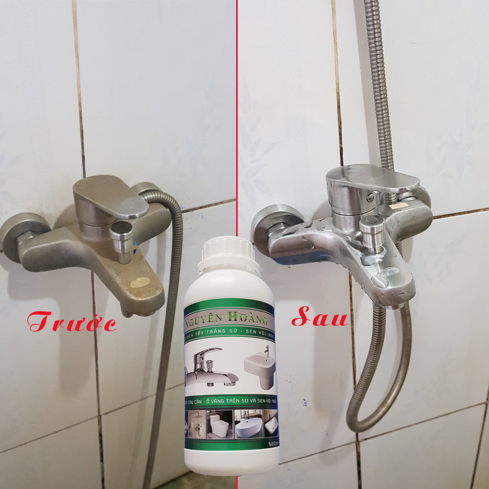 [Loại mạnh nhất] Tẩy bồn sứ, sen vòi inox, bồn nhựa, gạch men Nguyên Hoàng. Chai 500ml