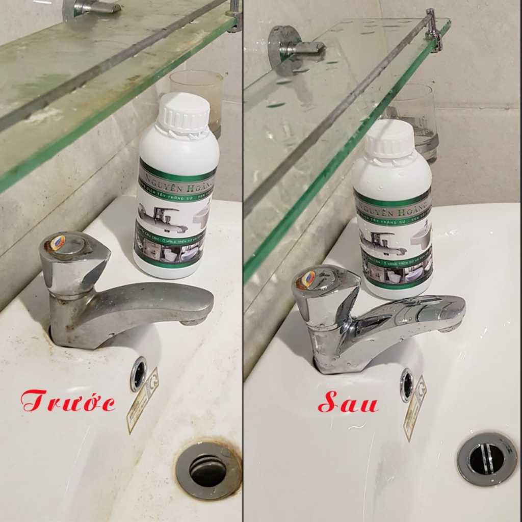 [Loại mạnh nhất] Tẩy bồn sứ, sen vòi inox, bồn nhựa, gạch men Nguyên Hoàng. Chai 250ml