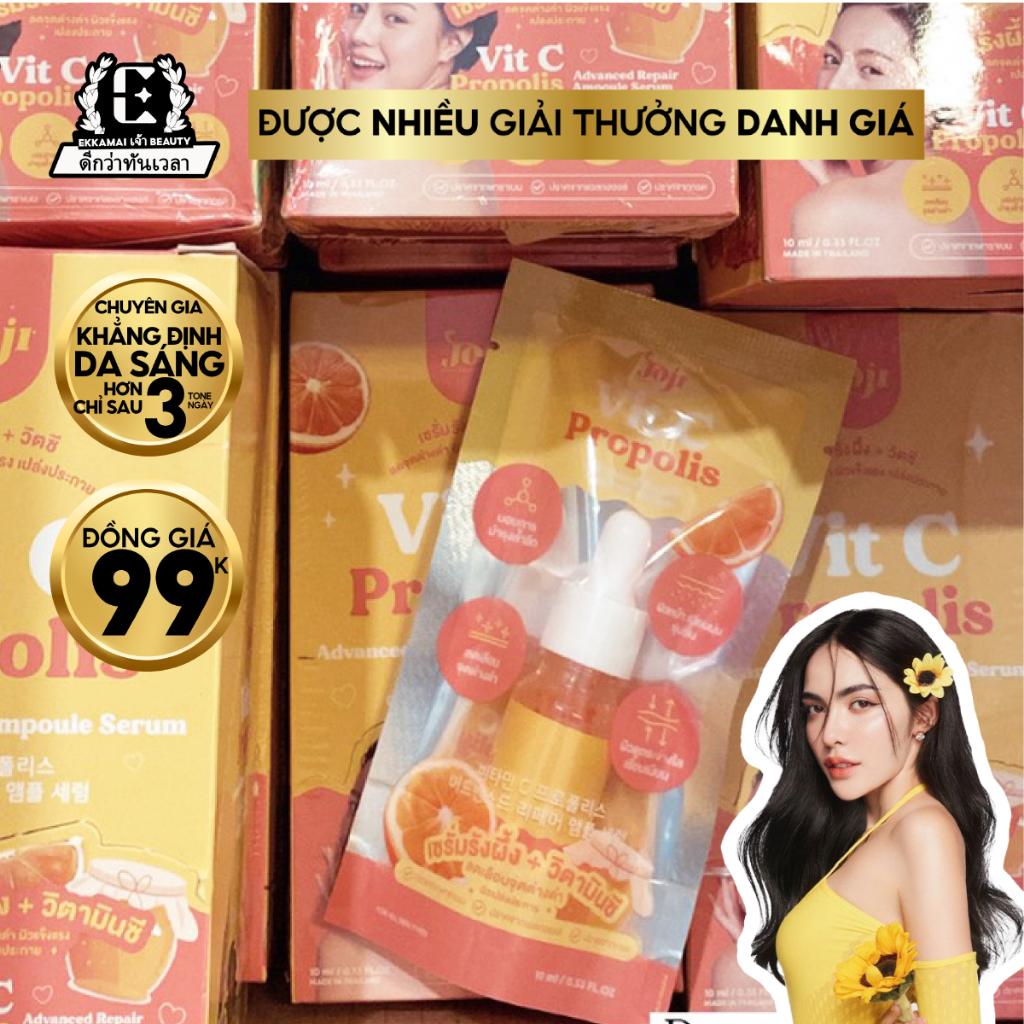 [Mua 1 tặng 2] Serum C JOJI Thái Lan Dưỡng trắng da giảm thâm mụn Ekkamai beauty