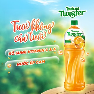 [SALE 15.7] Thùng 12 Chai Nước Trái Cây Twister Cam (1L/chai)