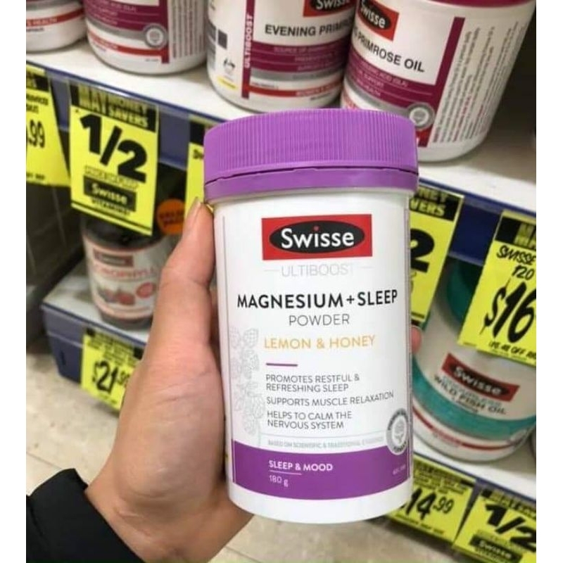 BỘT THẢO MỘC HỖ TRỢ GIẤC NGỦ SWISSE MAGNESIUM + SLEEP POWDER 180G