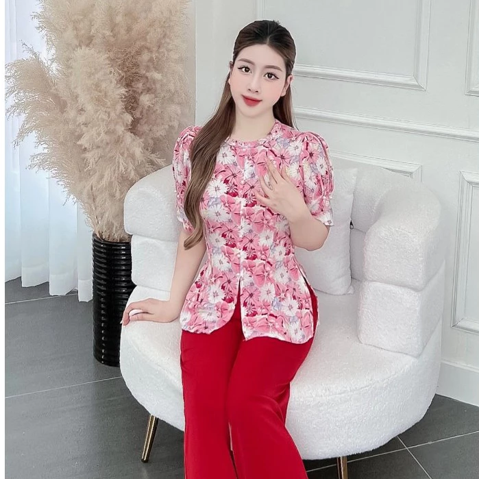 Đồ bộ áo bà ba nữ quần dài đồ bà ba nữ miền tây áo bà ba nữ set bà ba set bộ nữ bà ba tay lỡ vải gấm - cn103