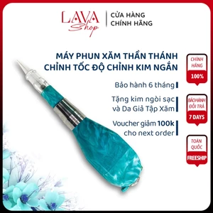 Máy Xăm Thần Thánh Tích Điện Chỉnh Tốc Độ Chỉnh Kim Ngắn Đầu Tròn Việt Nam | dcpxhoanganh