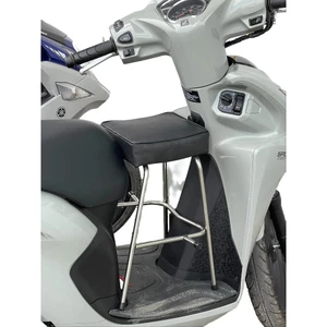 GHẾ ĐÔN GA INOX YÊN NỆM ĐEN XE , GHẾ ĐI XE MÁY KHÔNG TỰA