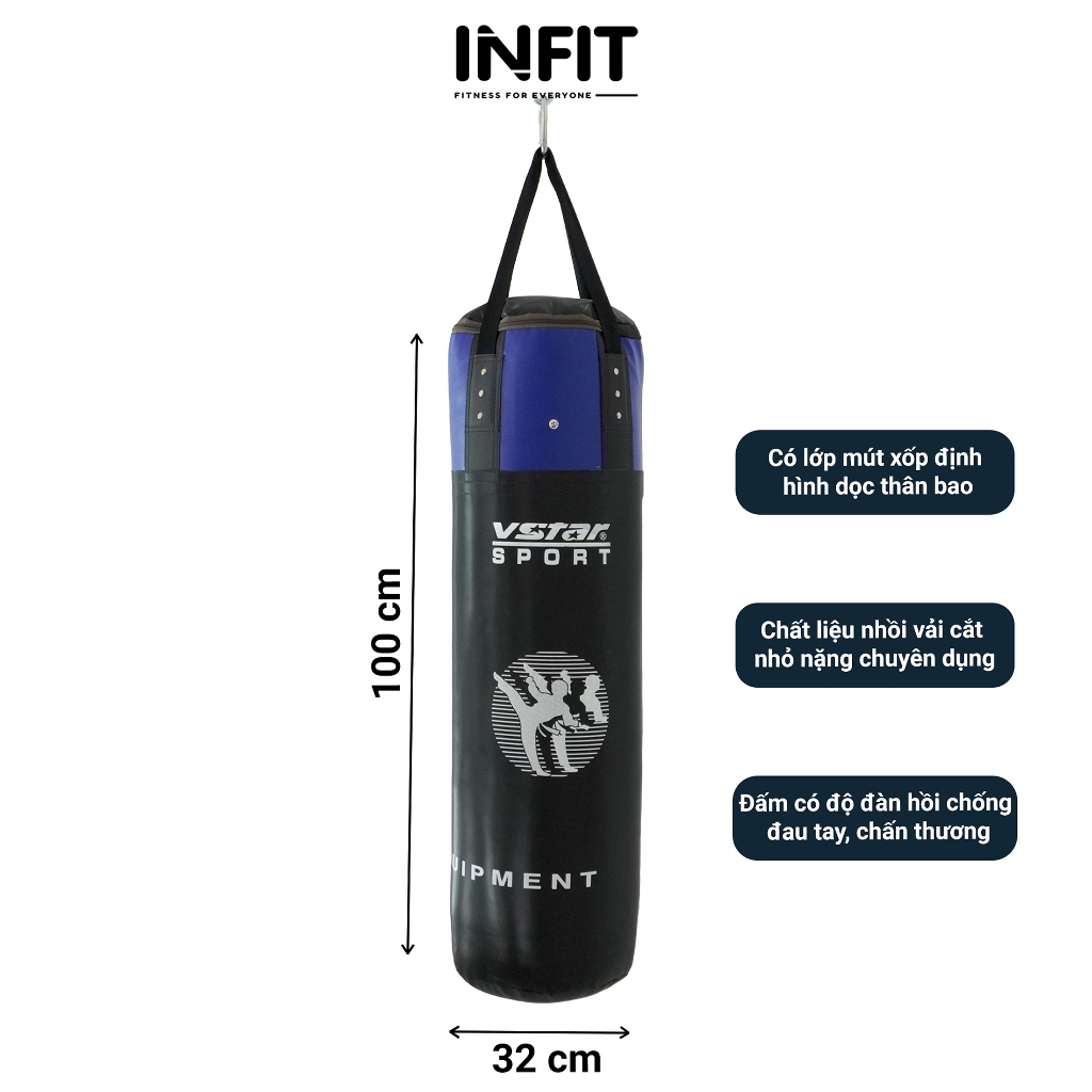 Bao Cát Bao Đấm Boxing Đã Nhồi Cao Cấp 100cm