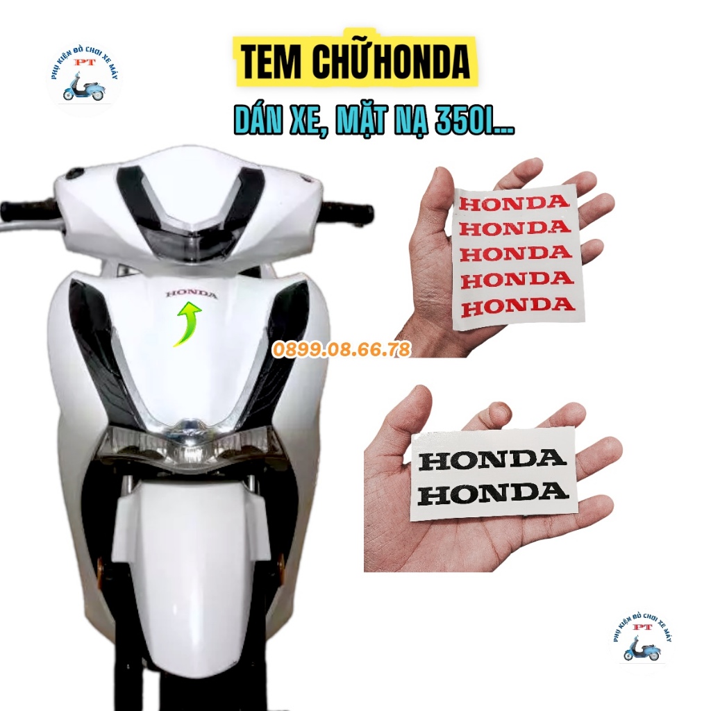 Tem Chữ Honda - Dán Mặt Nạ, Thân Xe Máy SH, Air Blade, Lead, SH Mode ...