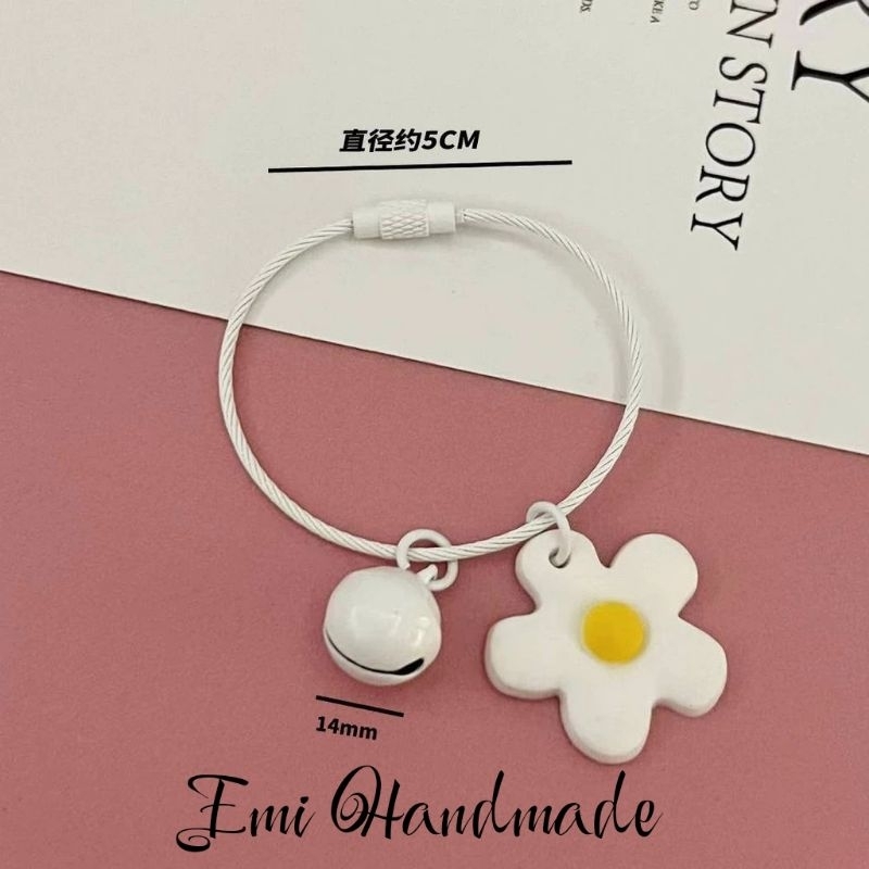 Móc khóa hoa lục lạc - móc khóa treo thú bông handmade - so cute - dễ kết hợp