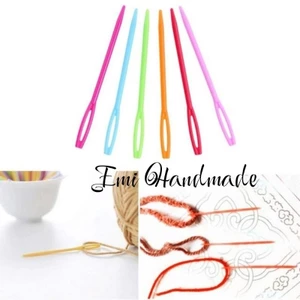 🌸 Bộ 5 Kim Khâu Len Nhựa – Phù Hợp Len Nhung, Len Đũa 6mm