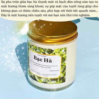 Nến Thơm Phòng Handmade - Nến Thơm Không Khói Hương Bạc Hà Sáp Thực Vật Lành Tính - Nến Thơm Quà Tặng - Cát Candle