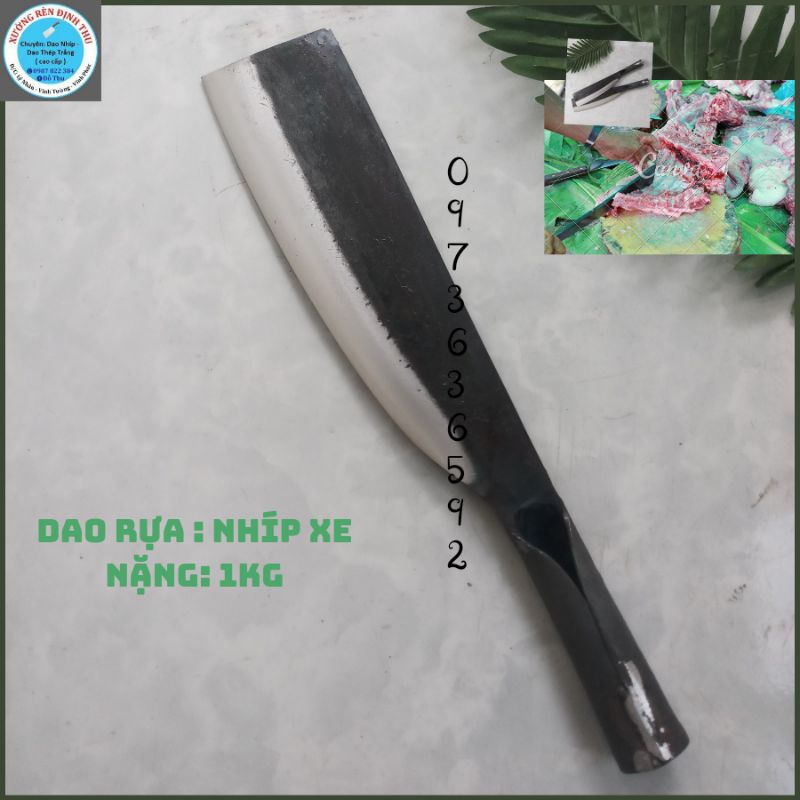 (01)Dao Rựa Chặt Xương- Chặt Cây Củi thép Nhíp xe ôtô [1kg] | Shopee ...
