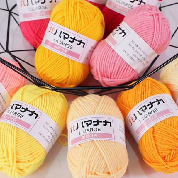 Len hàn nhí milk cotton 25gr mền mịn dành cho người mới bắt đầu đan móc áo thú khăn