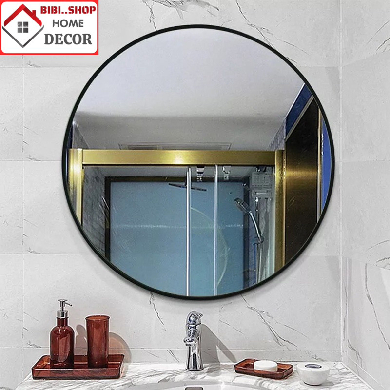 Gương Tròn Có Đèn LED Treo Tường Khung Hợp Kim Nhôm – Gương Trang Điểm, Gương Soi Nhà Tắm Sang Trọng