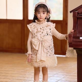 𝐀𝐩𝐫𝐢𝐥 𝐛𝐞́𝐛𝐞́ - SET TUTU váy dạ suông màu trắng be đỏ mùa đông mặc tết cho bé gái sang chảnh tiểu thư