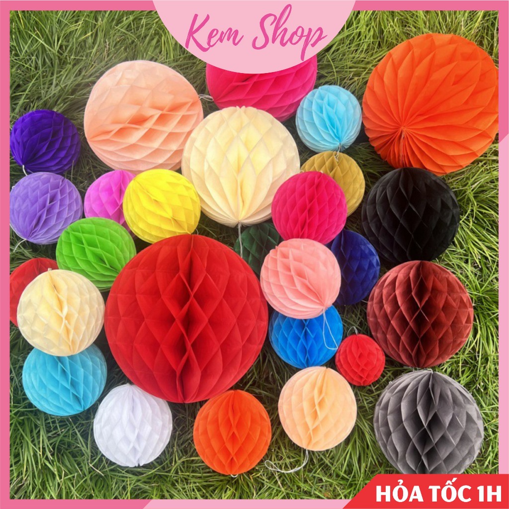 Đèn lồng tổ ong trang trí đám cưới lễ Tết, lễ hội trung thu - Kem Shop K372