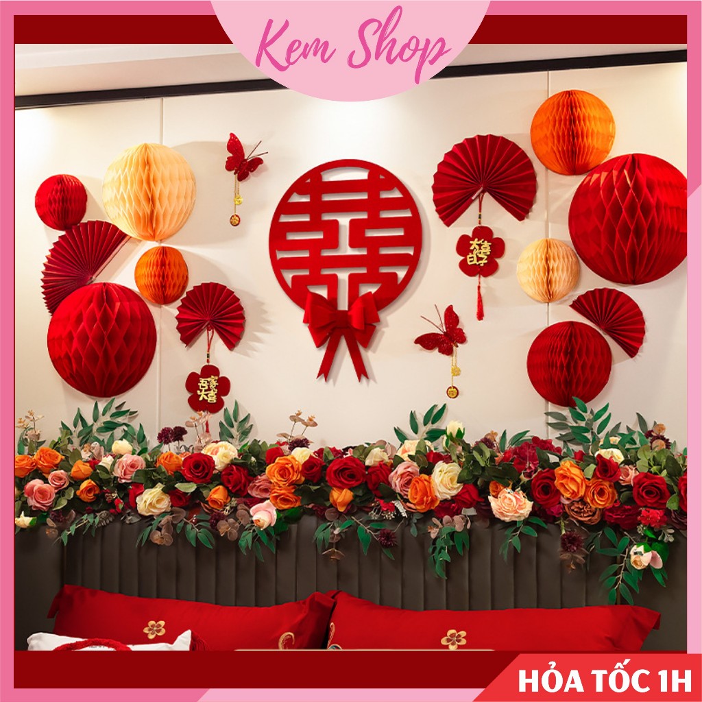 Đèn lồng tổ ong trang trí đám cưới lễ Tết, lễ hội trung thu - Kem Shop K372