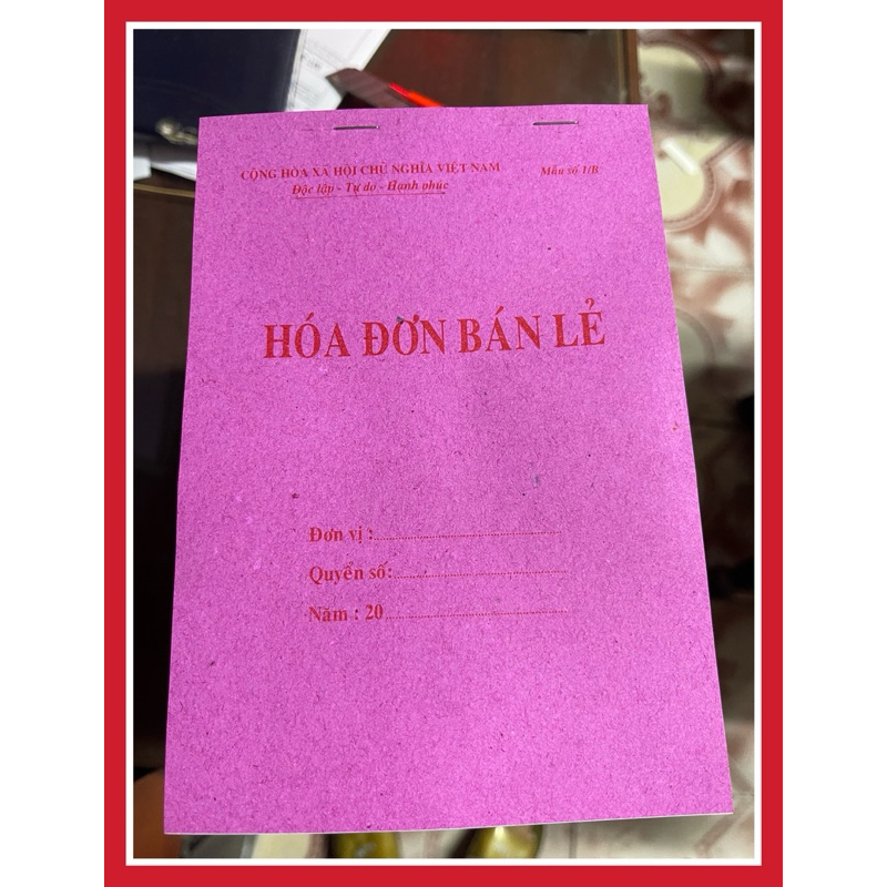 HOÁ ĐƠN BÁN LẺ 1 LIÊN, A5 KT 13,3x19,5 GIẤY BB ĐL65 - VPP QUỐC HUY.