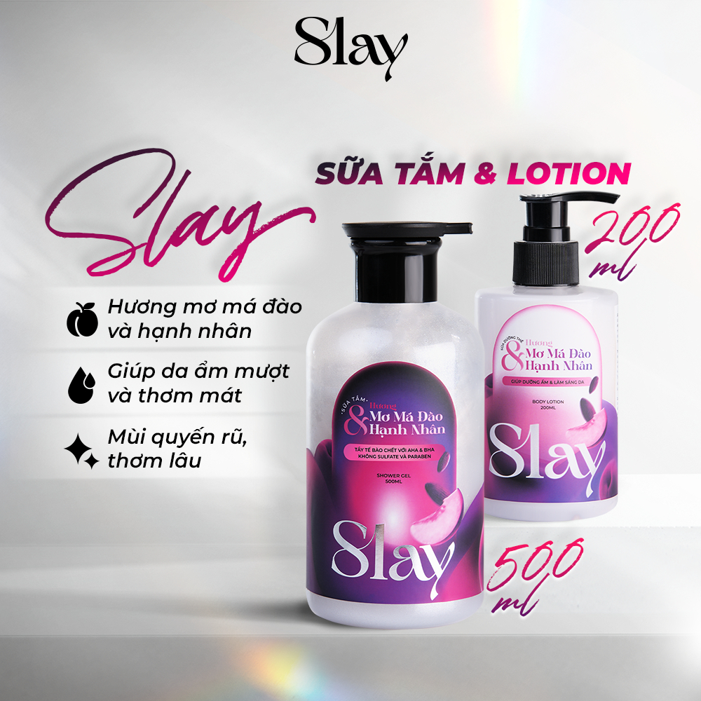 Ảnh Sữa Tắm & Sữa Dưỡng Thể Body Lotion SLAY Hương Mơ Má Đào & Hạnh Nhân 200ml/500ml 1