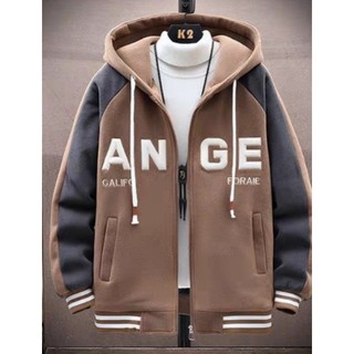 [CÓ TÚI TRONG] Áo Khoác Nỉ FORM RỘNG Logo Thêu ANGE Dây Bản To Như Hình HOTTREND Hiện Nay