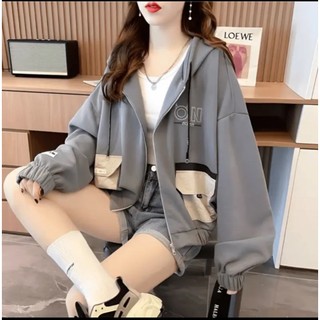 [NEW] Áo Khoác Nỉ Túi Hộp Cực Xinh Logo Thêu Chữ ON Tôn Dáng Cho Các Chị Em