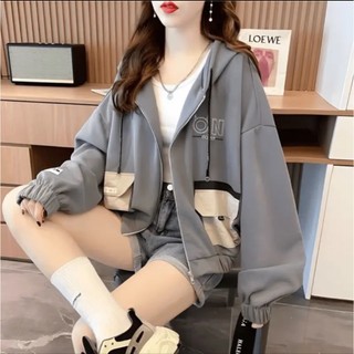 [NEW] Áo Khoác Nỉ Túi Hộp Cực Xinh Logo Thêu Chữ ON Tôn Dáng Cho Các Chị Em
