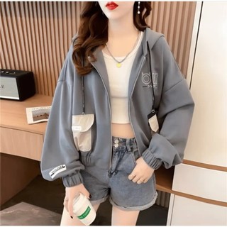 [NEW] Áo Khoác Nỉ Túi Hộp Cực Xinh Logo Thêu Chữ ON Tôn Dáng Cho Các Chị Em