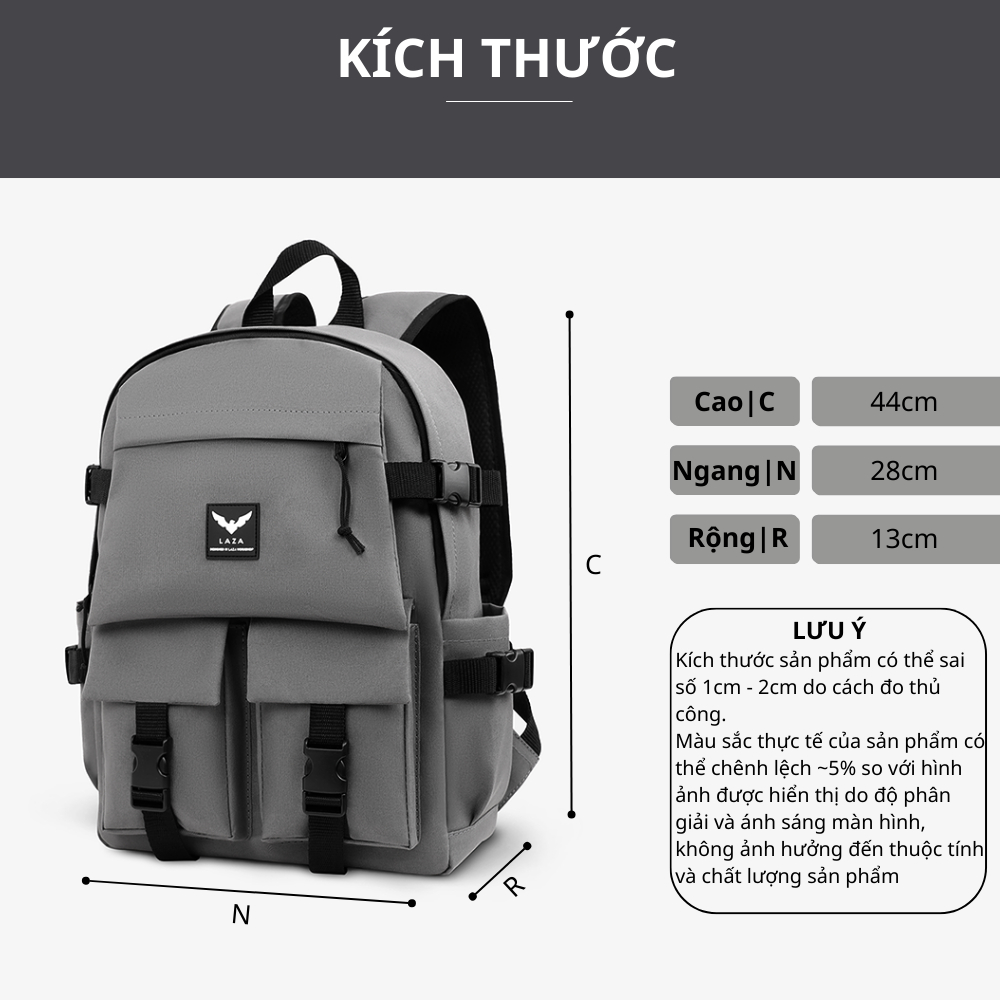 Ảnh Balo nam nữ thời trang LAZA Rosy Backpack 496 chất liệu trượt nước cao cấp 3
