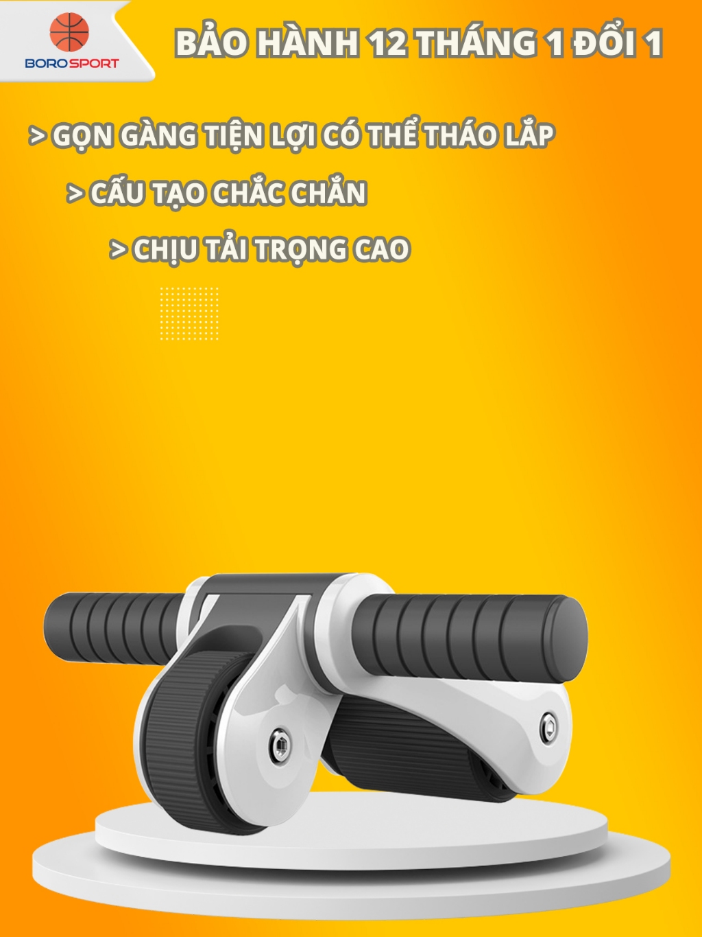 Ảnh Con Lăn Tập Cơ Bụng Bảo Hành 12 Tháng Bánh Lăn Tập Cơ Bụng Chắc Chắn Chống Trượt Tải Trọng 150kg Cleacco CLX BORO SPORT 1