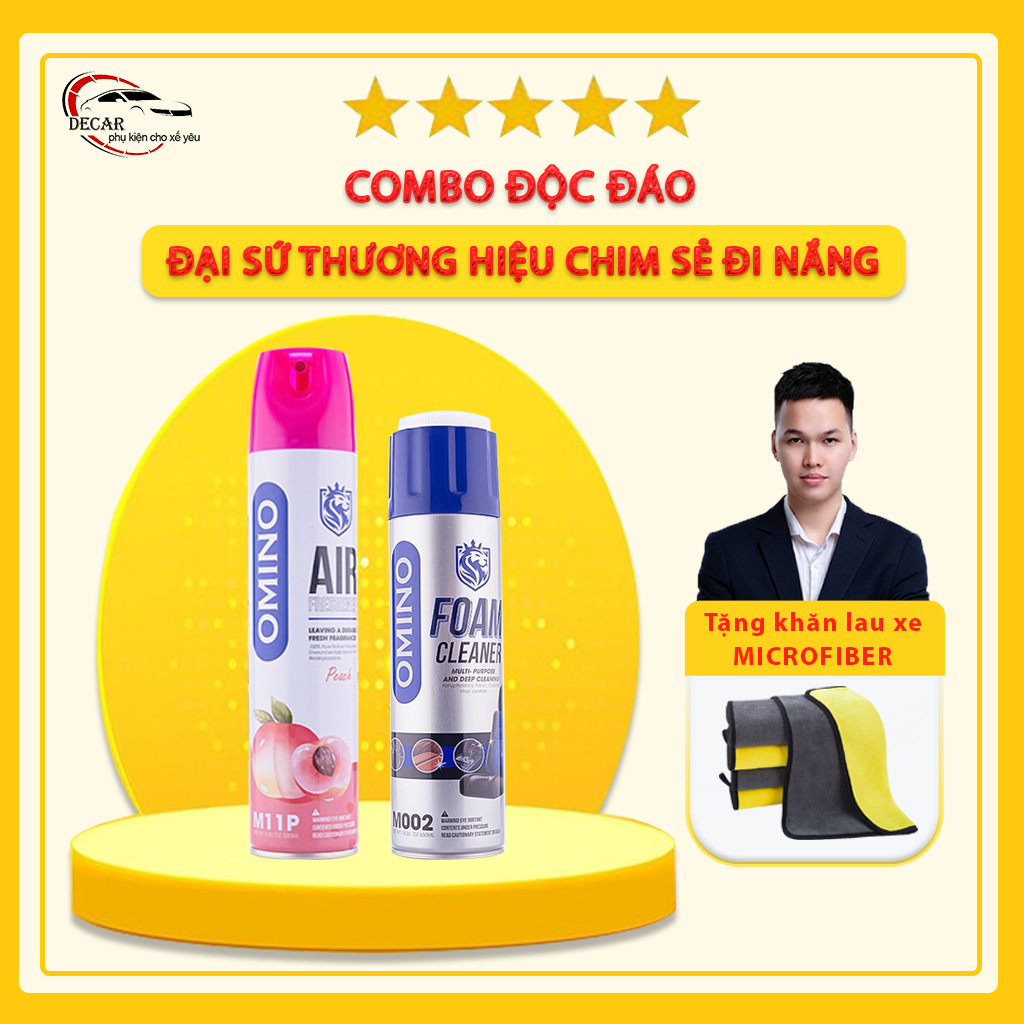Combo Độc Đáo Omino Tẩy Đa Năng Dạng Bọt M002 + Xịt Khử Mùi M11 330Ml - Chính Hãng Omino Vietnam