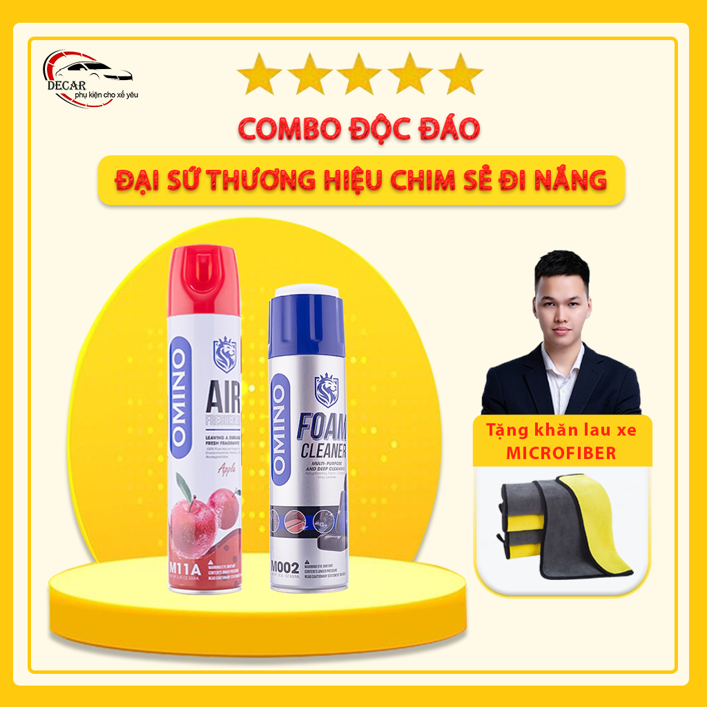 Combo Độc Đáo Omino Tẩy Đa Năng Dạng Bọt M002 + Xịt Khử Mùi M11 330Ml - Chính Hãng Omino Vietnam