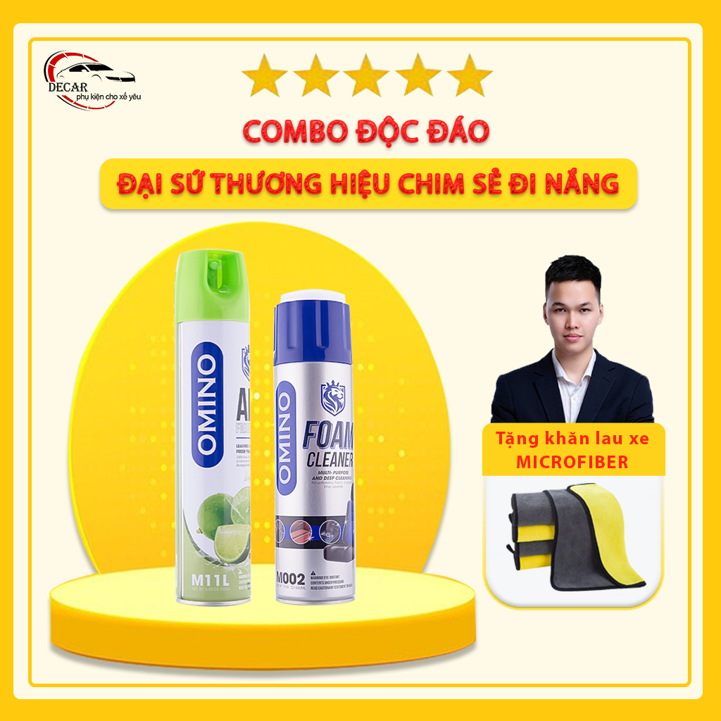 Combo Độc Đáo Omino Tẩy Đa Năng Dạng Bọt M002 + Xịt Khử Mùi M11 330Ml - Chính Hãng Omino Vietnam